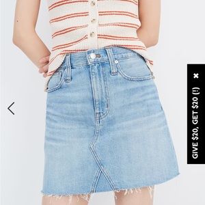 Madewell Rigid Denim A-line Skirt